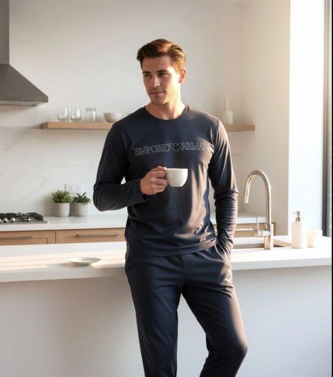 Чоловіча піжама Emporio Armani з органічної бавовни &ndash; темно-синя EM 000616 AF14978 UB102 фото