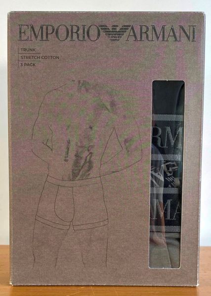 Чоловічі труси Emporio Armani 3-PACK TRUNK MC198 преміум якості різнокольорові AF10779 EM000370 MC198 фото
