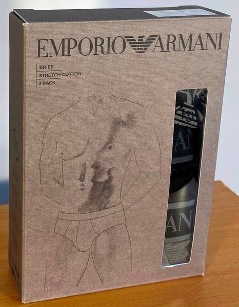 Чоловічі труси Emporio Armani 3-PACK TRUNK MC198 преміум якості AF10779 EM000369 MC198 фото