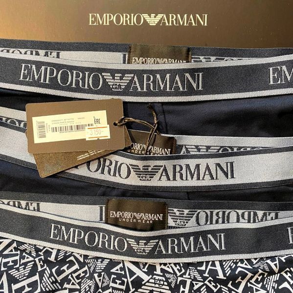 Чоловічі труси Emporio Armani 3-PACK TRUNK MC198 преміум якості AF10779 EM000371 MB089 фото